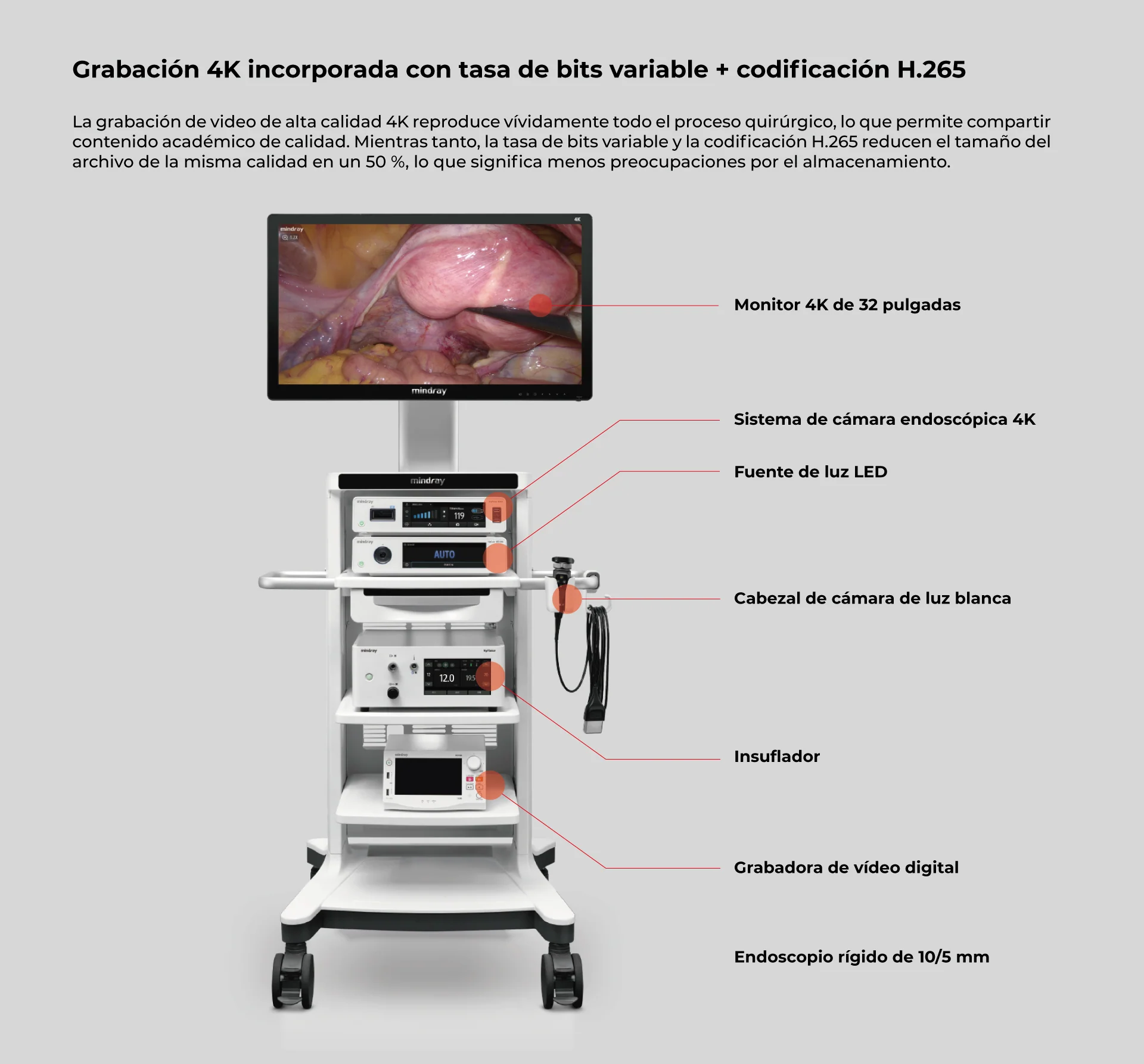 Torre de Laparoscopia con Pantalla de 32 pulgadas modelo UX3 - Marca Mindray - Image 2